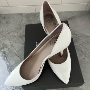 Vince Camuto d’Orsay white pumps